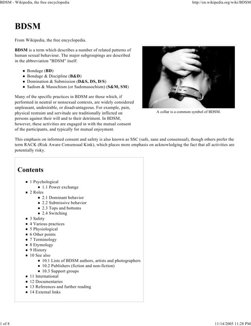 BDSM - Wikipedia, the free encyclopedia