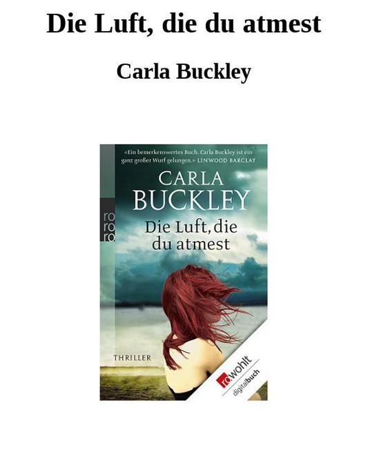 Carla Buckley - Die Luft die du atmest