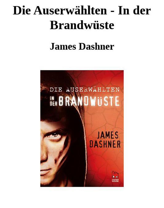 James Dashner - Die Auserwählten Band 2 - In der Brandwüste