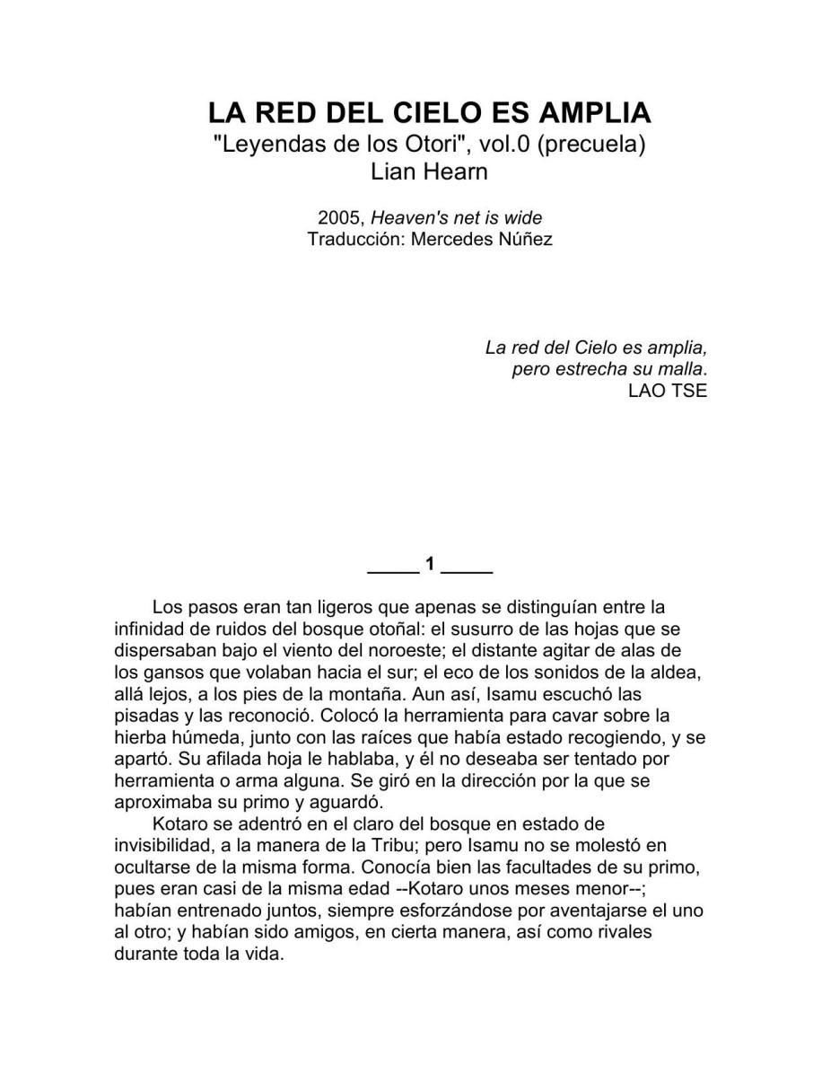 La red del Cielo es amplia. Leyendas Otor 00