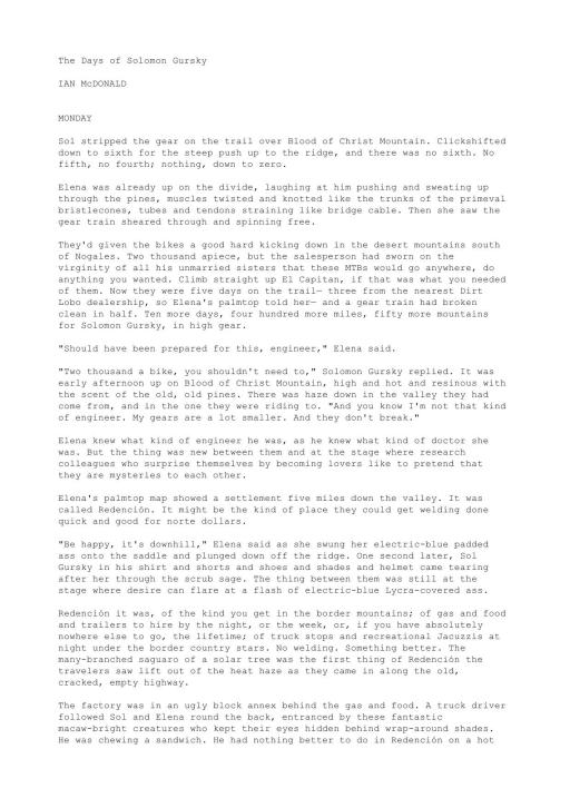 The days of Solomon Gursky