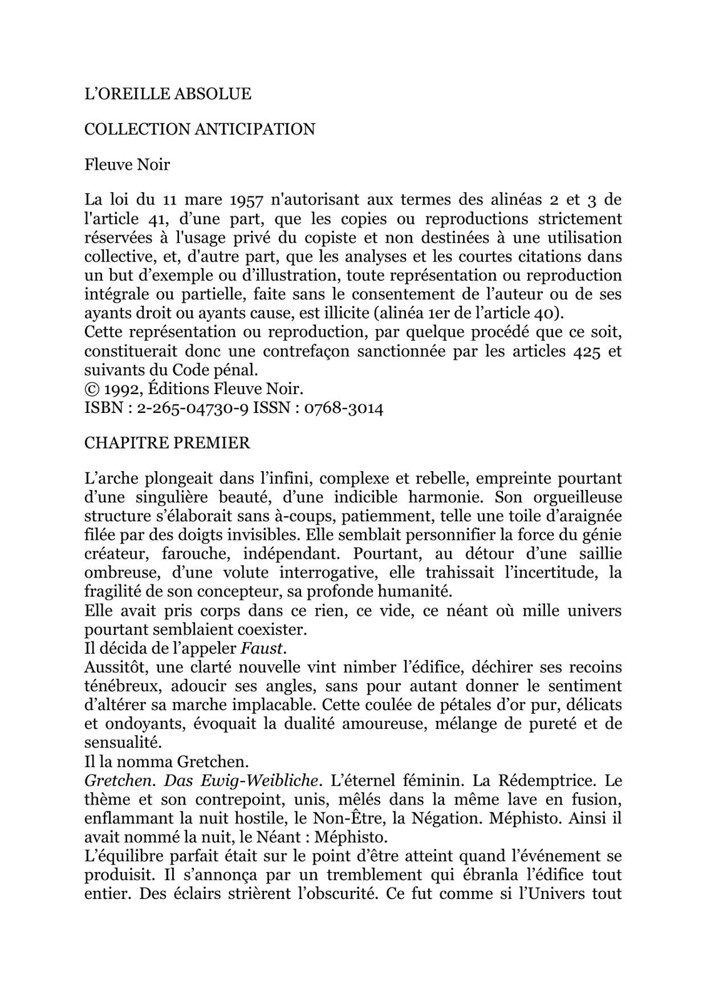 L’OREILLE ABSOLUE